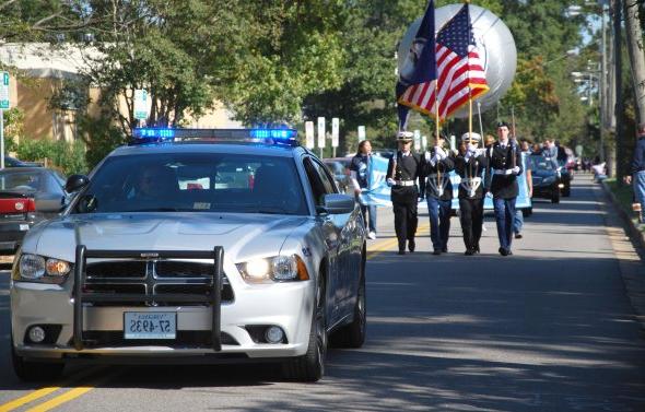 ODU Police escort football team